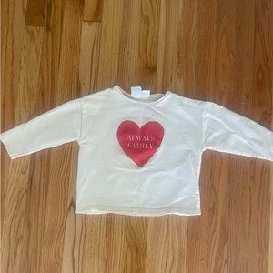 Zara “always family” long sleeve 18-24 months